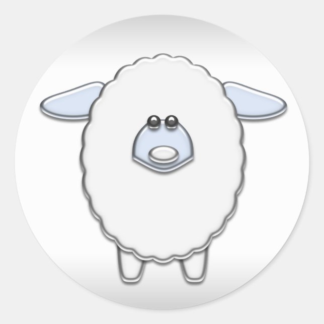 Stickers Baby shower de mouton bleu (Devant)