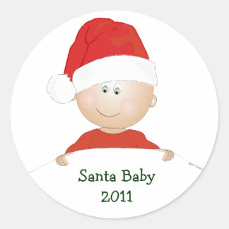 Stickers Baby shower de Noël "Père Noël Baby"