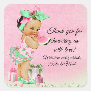 Stickers Baby shower de pastèque Favoriser
