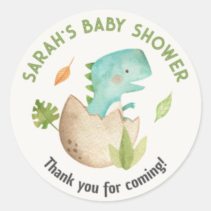 Stickers Baby shower Dinosaure Favoriser  Aquarell