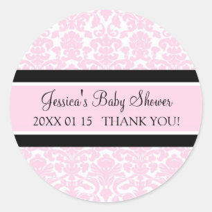 Stickers Baby shower en damas rose Favoriser