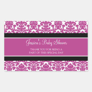 Stickers Baby shower en damas rose Favoriser