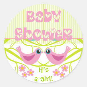 Stickers Baby shower Enveloppe Oiseaux mignons