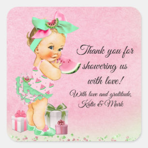Stickers Baby shower Fille Watermelon