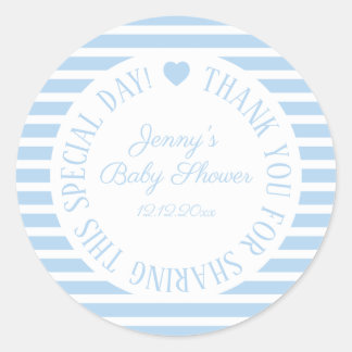Stickers baby shower Garçon Bleu Faveur Coeur