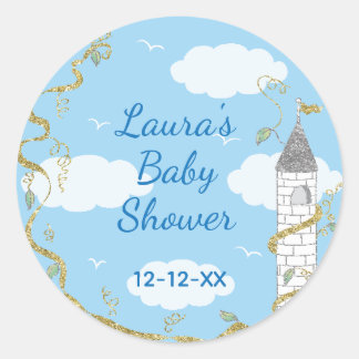 Stickers baby shower "Glittery Castle 1 1/2" ou 3"