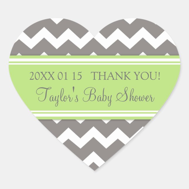 Stickers Baby shower Green Grey Favoriser les  (Devant)