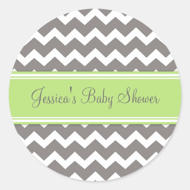 Stickers Baby shower Green Grey Favoriser les  (Devant)