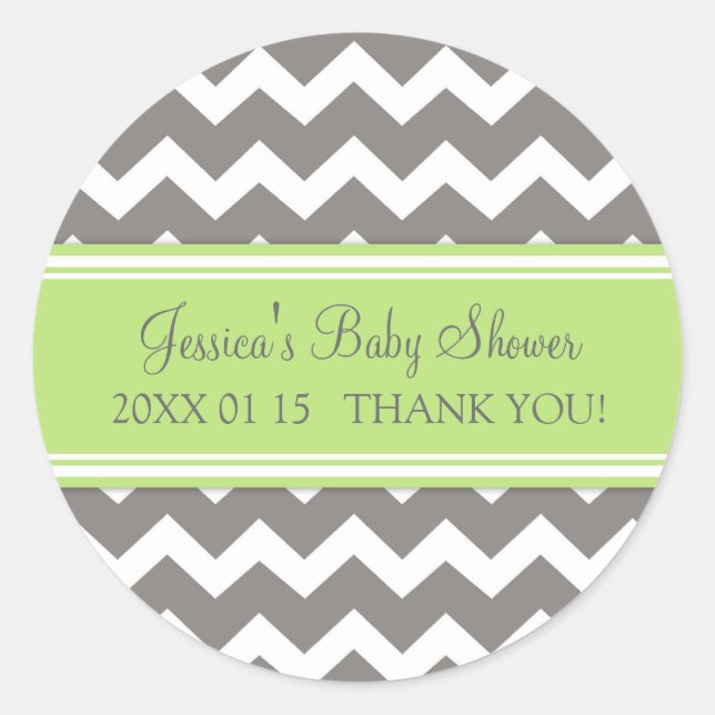 Stickers Baby shower Green Grey Favoriser les  (Devant)