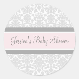 Stickers Baby shower gris-blanc Damas Favoriser