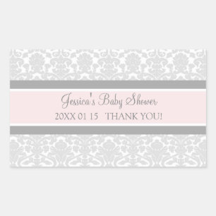 Stickers Baby shower gris-blanc Damas Favoriser