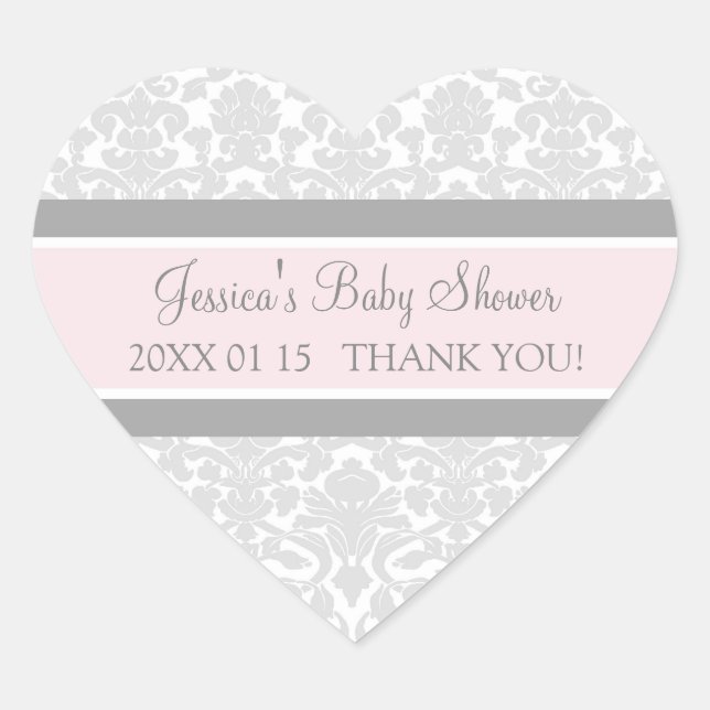 Stickers Baby shower gris-blanc Damas Favoriser (Devant)
