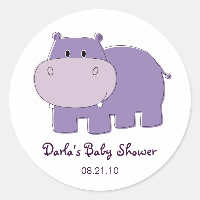 Stickers Baby shower Hippo (Devant)