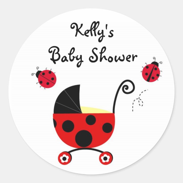 Stickers Baby shower Ladybug Étiquettes (Devant)