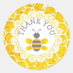 Stickers baby shower Merci abeille