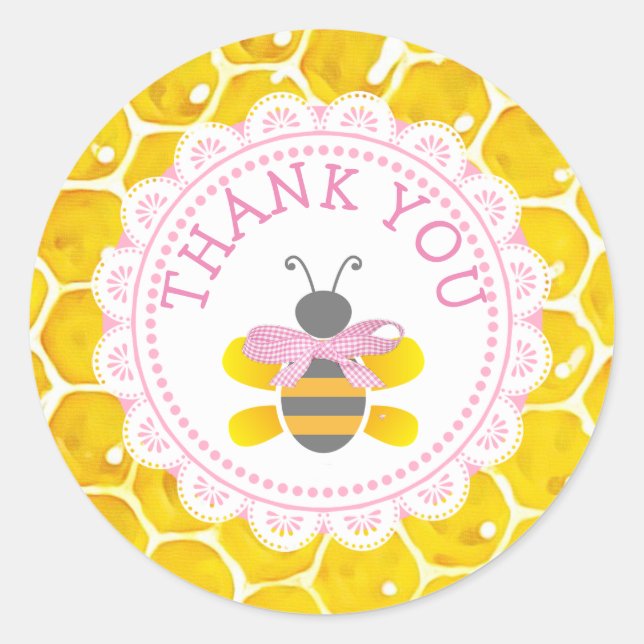 Stickers baby shower Merci abeille (Devant)
