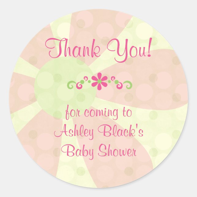 Stickers baby shower Merci Favor (Devant)