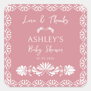 Stickers baby shower mexicain rose Cielito lindo