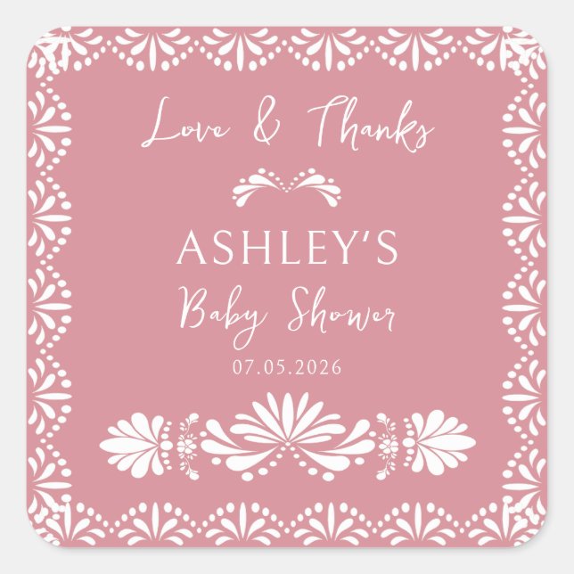 Stickers baby shower mexicain rose Cielito lindo (Devant)