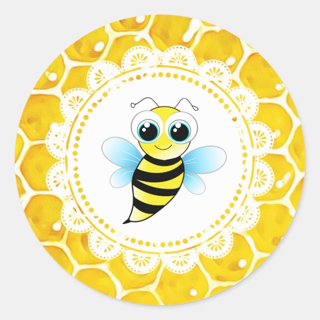 Stickers baby shower mijote abeille à miel (Devant)