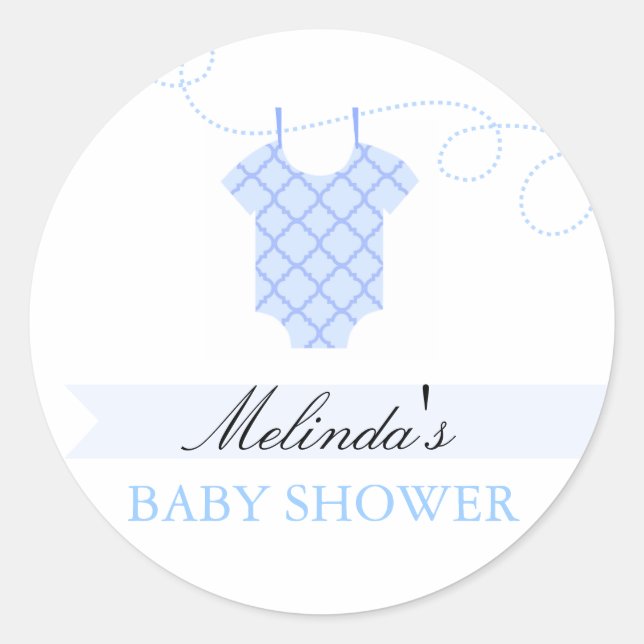 Stickers Baby shower moderne bleu (Devant)
