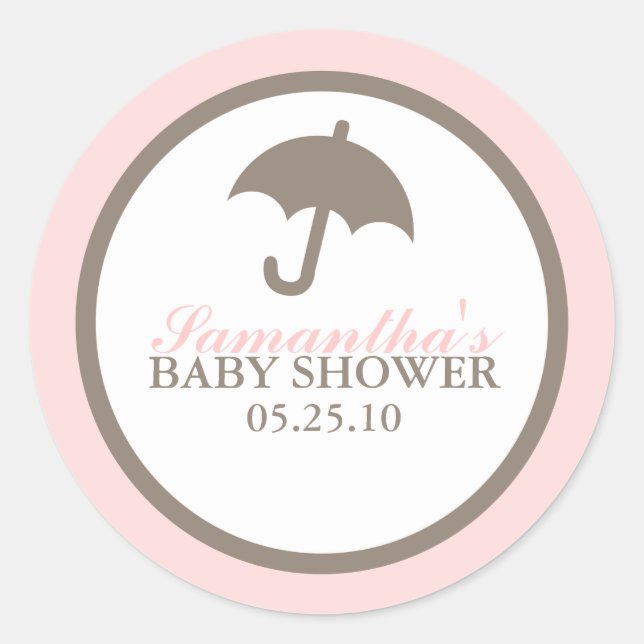 Stickers Baby shower parapluie (Devant)