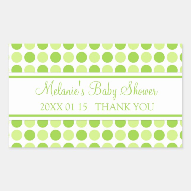 Stickers Baby shower points verts Favoriser les  (Devant)
