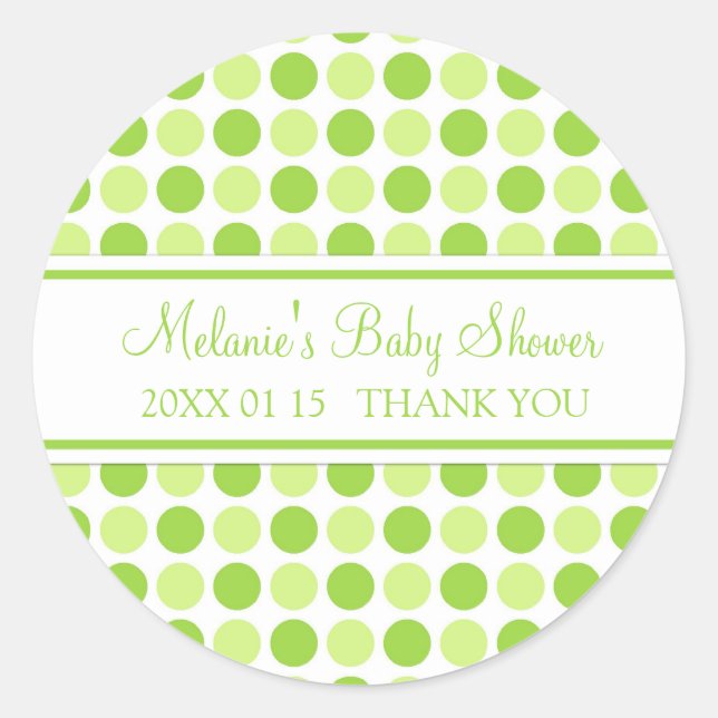 Stickers Baby shower points verts Favoriser les  (Devant)