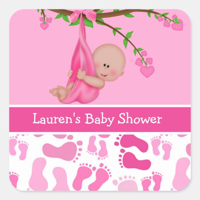Stickers Baby shower pour fille (Devant)