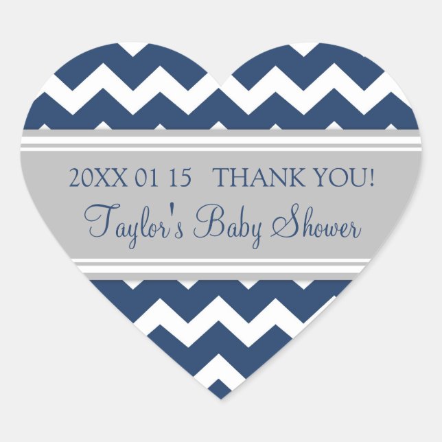 Stickers Baby shower préféré Blue Grey (Devant)
