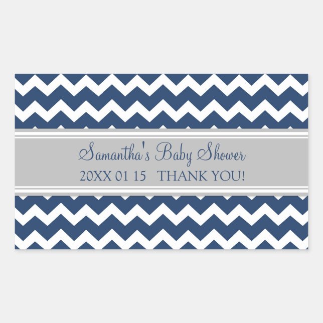 Stickers Baby shower préféré Blue Grey (Devant)