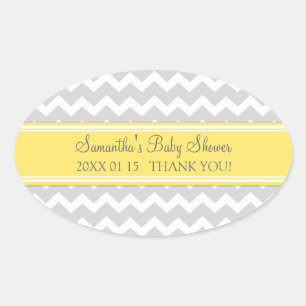 Stickers Baby shower préféré gris jaune