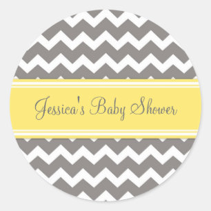 Stickers Baby shower préféré gris jaune