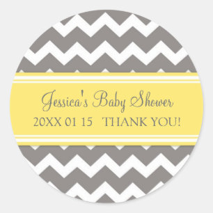 Stickers Baby shower préféré gris jaune