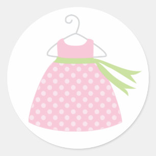 Stickers Baby shower Robe de Bébé rose