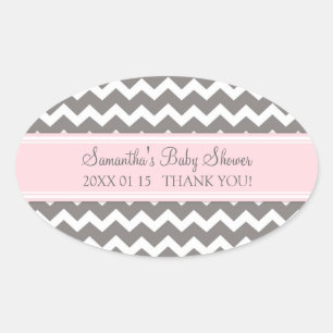 Stickers Baby shower rose Gris Chevron Favoriser l