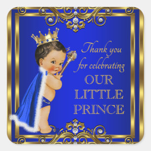 Stickers Baby shower Royal Blue Gold Prince