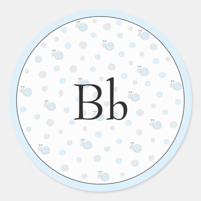 Stickers baby shower "Snips & Snails" 1 1/2" ou 3" (Devant)