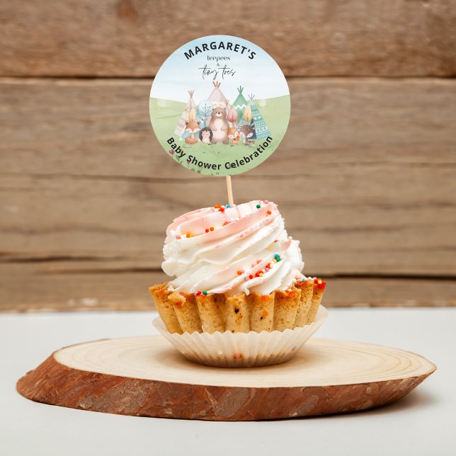 Stickers Baby shower Teepees and Minuscules orteil (Teepees and Tiny Toes Baby Shower Stickers)