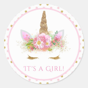 Stickers Baby shower Unicorn Girls