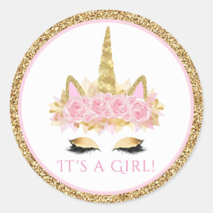 Stickers Baby shower Unicorne