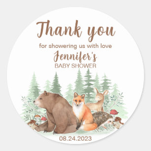 stickers baby shower Woodland merci stickers