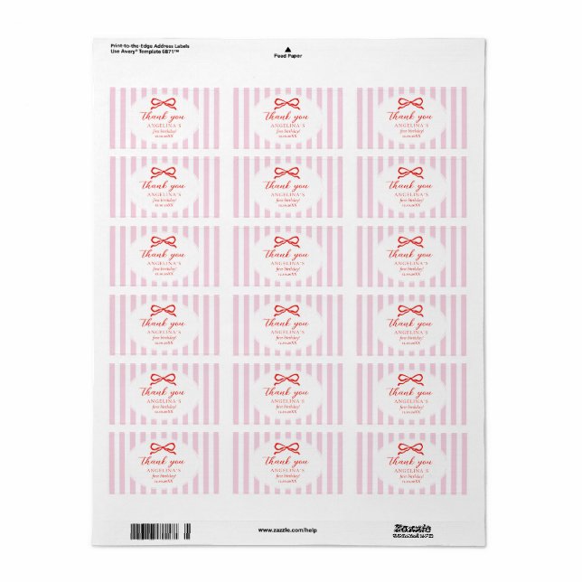 Stickers Baby's first birthday with soft pink. (Full Sheet)