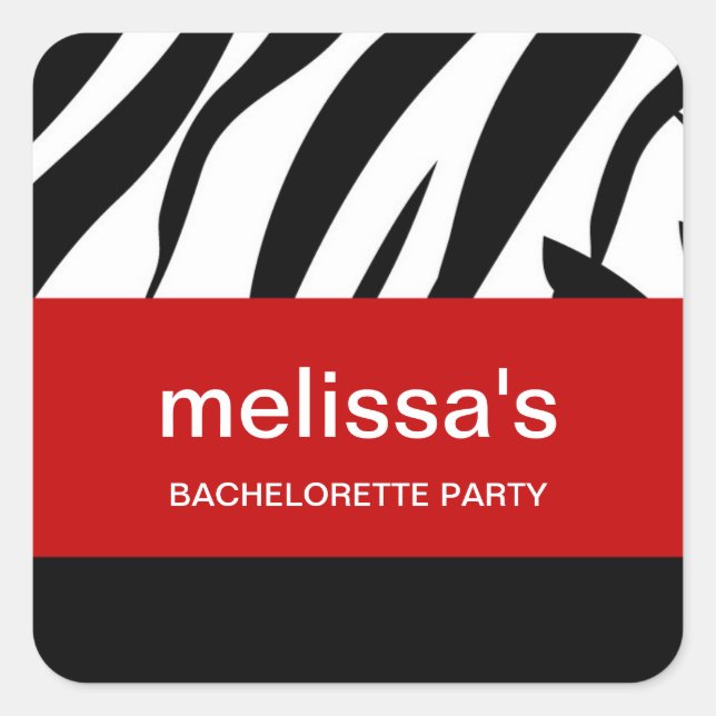 Stickers Bachelorette Zebra Print (Devant)