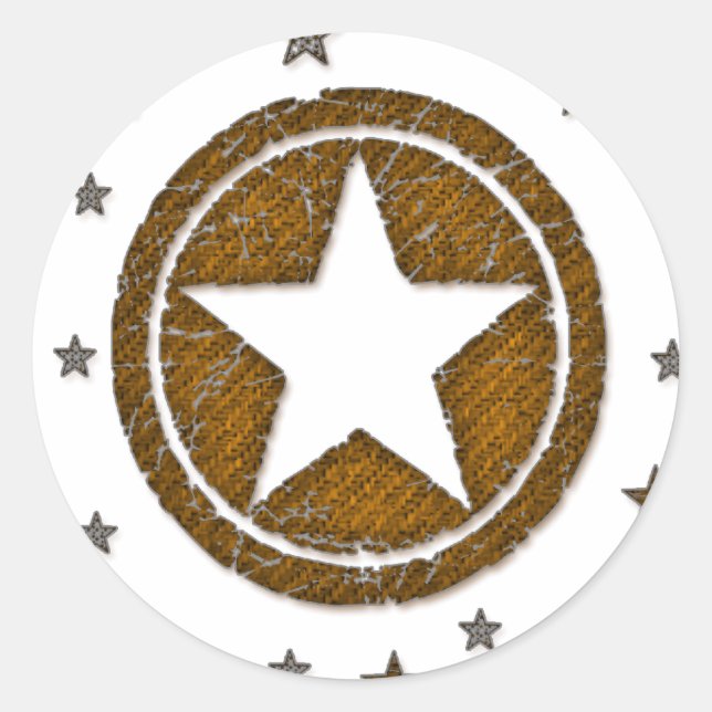 Stickers Badge Western Star Brown fissuré (Devant)