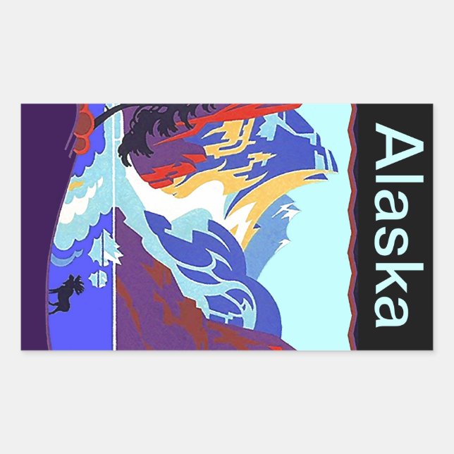 Stickers bagage Vintage voyage Alaska Scrapbook (Devant)