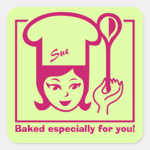 Stickers "Bakergirl" rétro pour les produits de bo