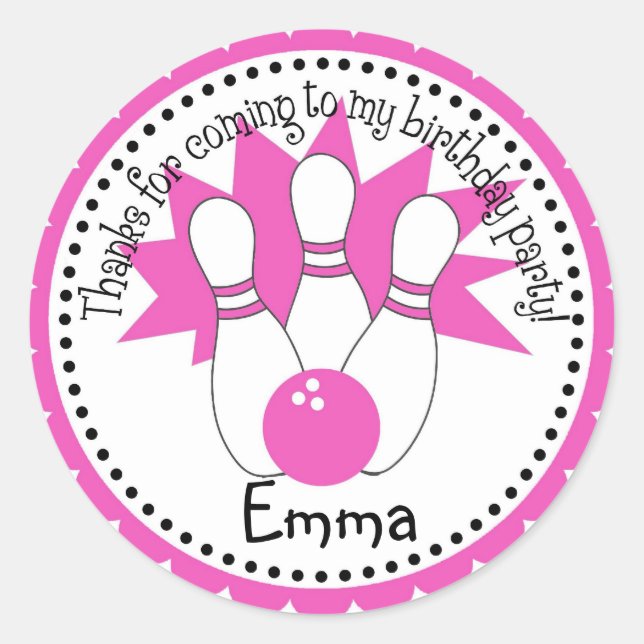 Stickers Ball Bowling Rose (Devant)
