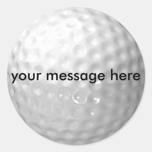 stickers balle de golf - ajoutez votre message (Devant)