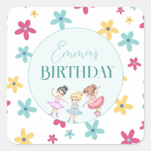 Stickers Ballerina coloré Anniversaire